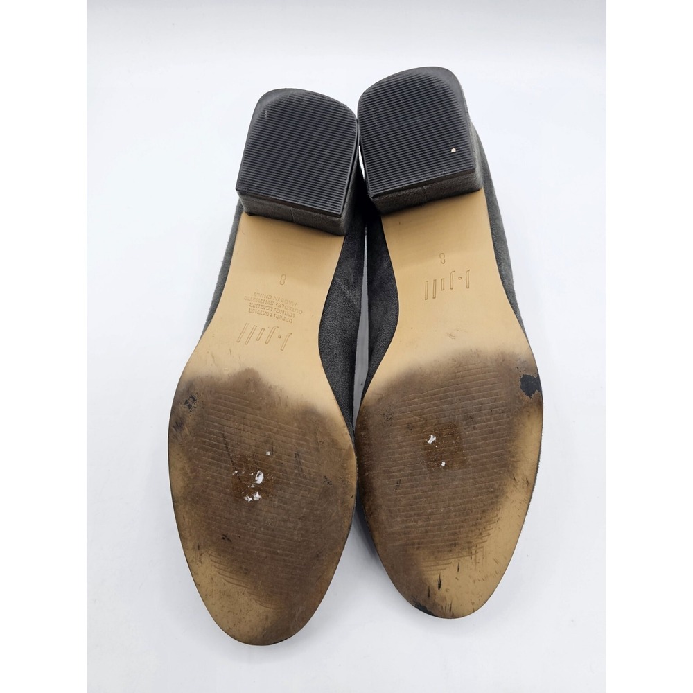 J Jill Women Liana Pumps Size 8 Gray Suede Block Heel Round Toe Academia Classic - Picture 9 of 13